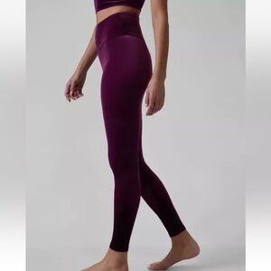 Like new Athleta Elation High Rise velvet tights in century plum M